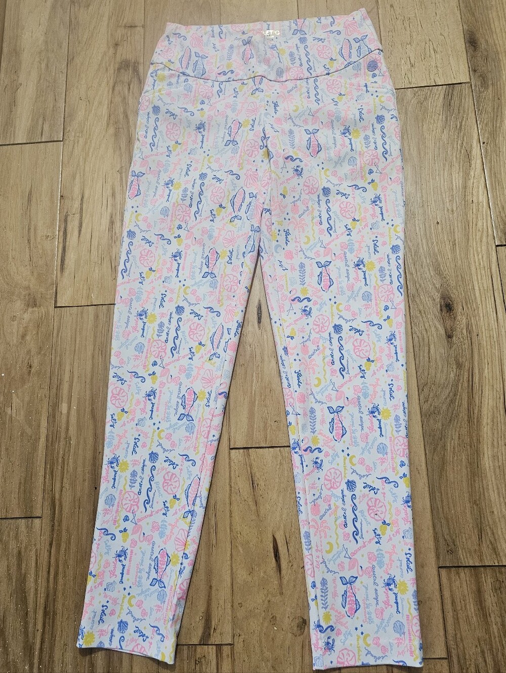 Women's Lily Pulitzer Pink and Blue Patterned Leggings